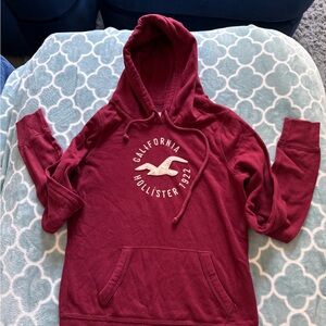 Vintage Hollister Maroon Pullover Hoodie with California Logo